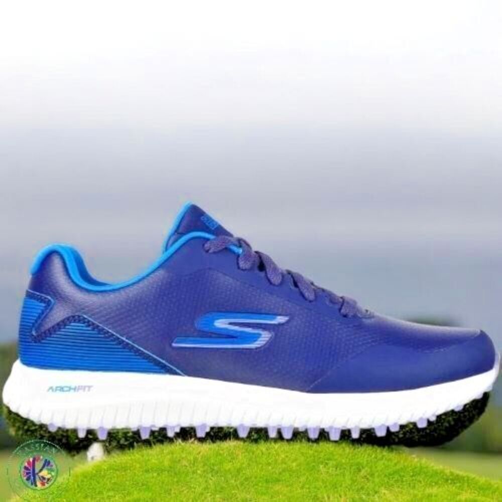 Skechers Women's Wide Fit Go‎ Golf Max 2 Sneakers, Style 123030, Blue/Multi, 10